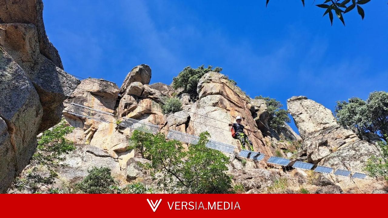 La primera vía ferrata de Madrid ya es una realidad: gratuita, con 400 metros de recorrido y un puente tibetano